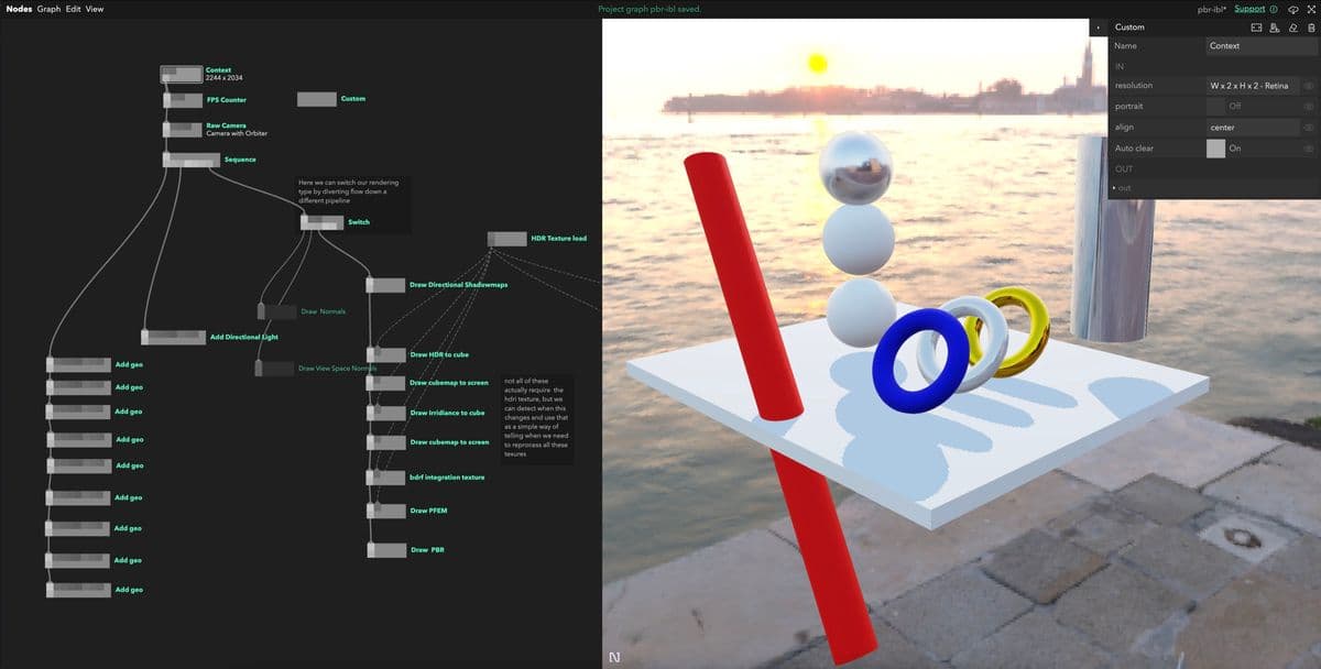 How I built a barebones WebGL PBR renderer in Javascript in Nodes.io